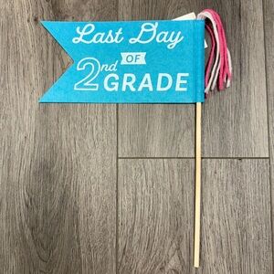 2nd grade First Day of School / Last Day of School Felt Pennant Flag, New!